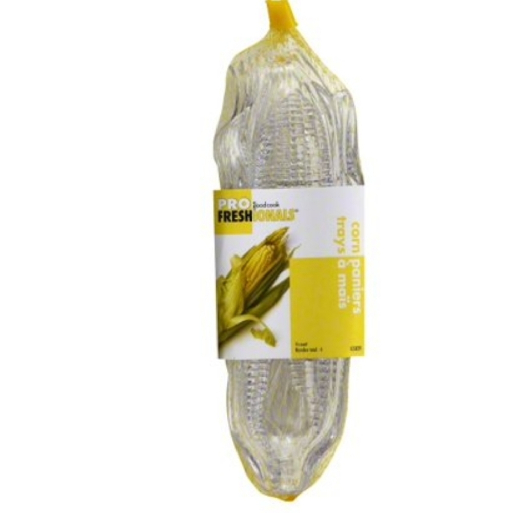 Bradshaw Profreshionals Corn Holder Trays Set of 4 Clear Plastic NWT
